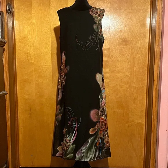 The Pyramid Collection Black and Vibrant Floral Dress - Picture 4 of 6